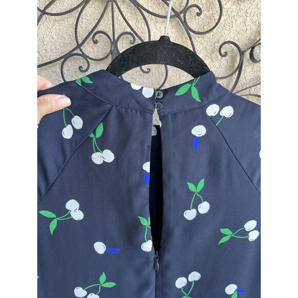 Banana Republic White Cherry High Neck Mini Dress - Size 4P - Multicolor - Picture 6 of 9